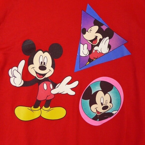 Vintage 80’s Mickey Mouse Unlimited Sweatshirt Women's 22W Double Collar Red USA - Picture 2 of 8